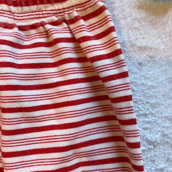 Striped Red & White 3-6M Cotton Jogger Pants GUC Baby Unisex Winter Holiday - Picture 6 of 15